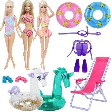 Roupa interior Swimwear para boneca Barbie, Monokini maiô, saia listrada,  1/6 bonecas acessórios, brinquedos infantis, 5 conjuntos por lote