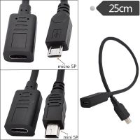 USB 3.1 Type C Female to micro USB 2.0 micro mini usb T port Male Data Sync Power Supply Cable Cord 0.25m 25cm