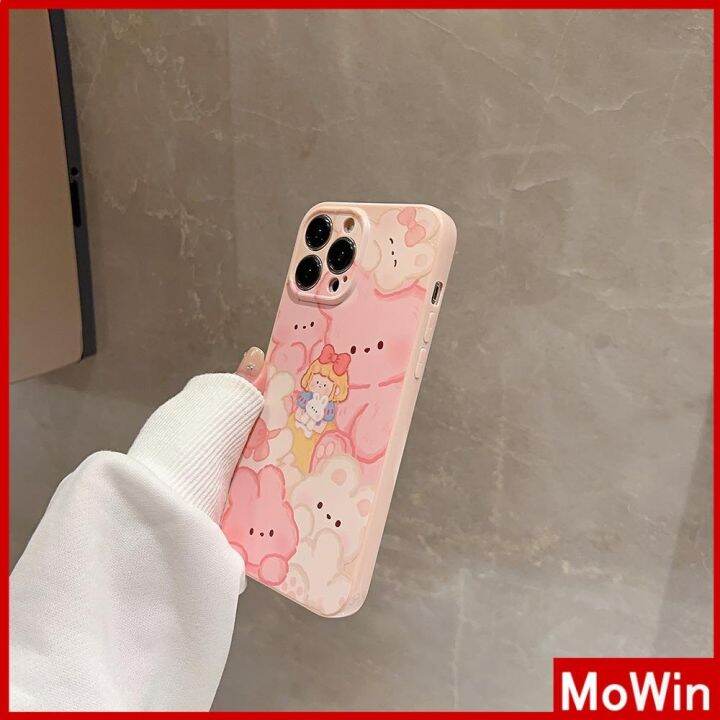 mowin-เข้ากันได้สำหรับ-เคสไอโฟน-เคสไอโฟน11-เคส-สำหรับ-iphone-14-เคสไอโฟนครีมเคสนิ่มเคลือบมัน-กันกระแทกฝาครอบกล้องป้องกันหมีน่าร