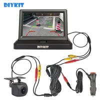 DIYKIT 5inch 1024x600 Foldabel IPS AHD Car Monitor 1280x720P HD 170 Degree Starlight Night Vision Backup Camera Vehicle Reverse