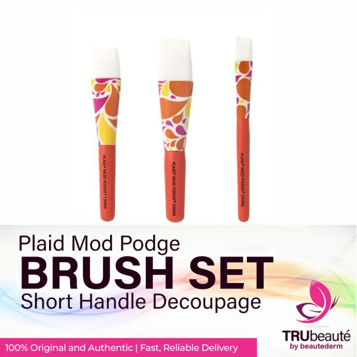 Mod Podge 3piece Short Handle Decoupage Brush Set Lazada PH