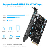 STIGER Thẻ Mở Rộng PCIE X4 Sang Type-C USB 3.2 Bộ Chuyển Đổi Máy Tính Miễn Phí Ổ Đĩa Tốc Độ Cao 20Gbps Cho Máy Tính Để Bàn Thẻ Riser PCI Express