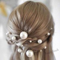 【Ready Stock】 ▧❆❈ C18 18pcs / Bag Wedding Tiara Disc Hair Elegant Pearl Hair Fork Bride U-shaped Hairpin Hair Comb Bead Hair Clip Accessories