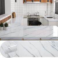 ¤ 80 CM Aluminum Foil Marble Decor Paper for Kitchen Mesa Oil Proof PET Self Adhesive Waterproof Wallpaper Removable Wall Stickers