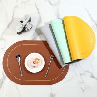 【CW】۩  Side Leather Anti-slip Dish Cup Mug Placemat Coaster Table