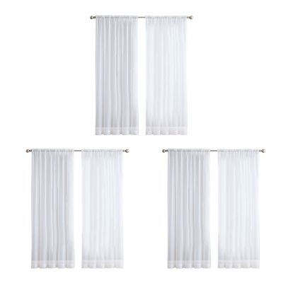 6Pcs Super Soft Great Hand Feeling White Tulle Curtains for Living Room Decoration Modern Veil Chiffon Solid Sheer Voile