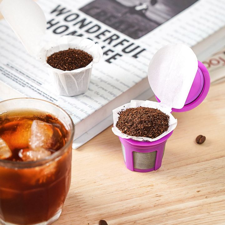 coffee-filter-paper-cup-food-grade-filter-paper-holder-coffee-machine-paper-filter-capsule-leaky-bottom-k-cup-with-cover