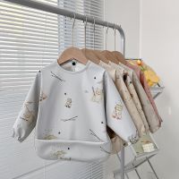 【DT】hot！ Baby Bibs Toddler Sleeve Apron Cartoon Animals Children Feeding Smock Bib 0-5Y