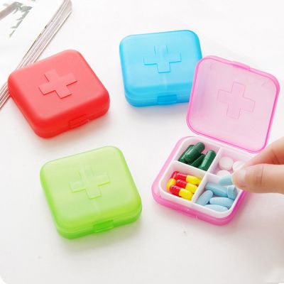 【YF】 Mini Pill Box Travel Storage Portable Daily Cross Medicine Plastic
