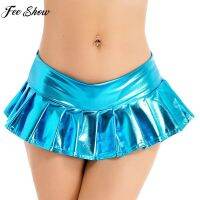 【CC】◄☃  Pleated Skirt Fashion Metallic Low Rise Nightclub Pole Dancing Show Costume Clubwear