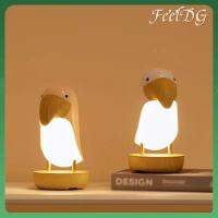 FEELDG เอบีเอสเอบีเอส ไฟกลางคืน LED หรี่แสงได้ ชาร์จใหม่ได้ โคมไฟกลางคืน Toucan ของใหม่ ของตกแต่งห้องนอน เครื่องมือให้แสงสว่างภายในอาคาร