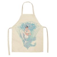 Women Aprons Creative Mermaid Apron Creative Kitchen Apron Dinner Party Cooking Apron Adult Baking Accessories 38x47cm