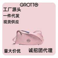 GROTTO Le Gender, สีชมพู, สีเขียว, หินสีดำ, หนังพับ min กระเป๋าสะพายไหล่สะพายข้างขนาดเล็กแฟชั่นแมทช์ง่าย -