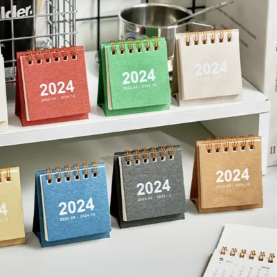 2023-2024 Calendar Desk Calendar Simple Desk Calendar 2023-2024 Calendar Mini Calendar Creative Pocket Calendar Portable Desk Calendar Dual Daily Scheduler Table Planner Desktop Paper Decorations Calendar Decorations