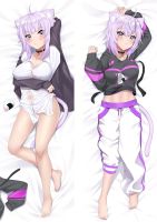 【hot】№ Anime Decorating VTuber Nekomata Okayu Dakimakura 2-Side Print Pillowcase Hugging Cushion Cover Otaku Waifu