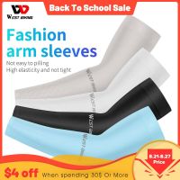 WEST BIKING UV Sun Protection Sport Arm Sleeves Cycling Running Fitness Basketball Breathable Men Women Sunscreen Arm Warmers