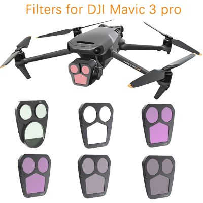 ฟิลเตอร์เลนส์ฟิลเตอร์สำหรับ DJI Mavic 3 Pro ตัวกรองแสงสำหรับกล้อง UV ND8/16/32/64ชุดฟิลเตอร์ซีพีแอลปรับได้สำหรับ DJI Mavic 3 Pro อุปกรณ์โดรน