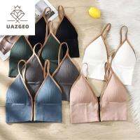 UAZGEO เซ็กซี่ ผอม สุภาพสตรี ชุดชั้นใน บราเซีย วิดพื้น บราผู้หญิง รัดตัว ซิป Bralette เสื้อกล้ามยิม