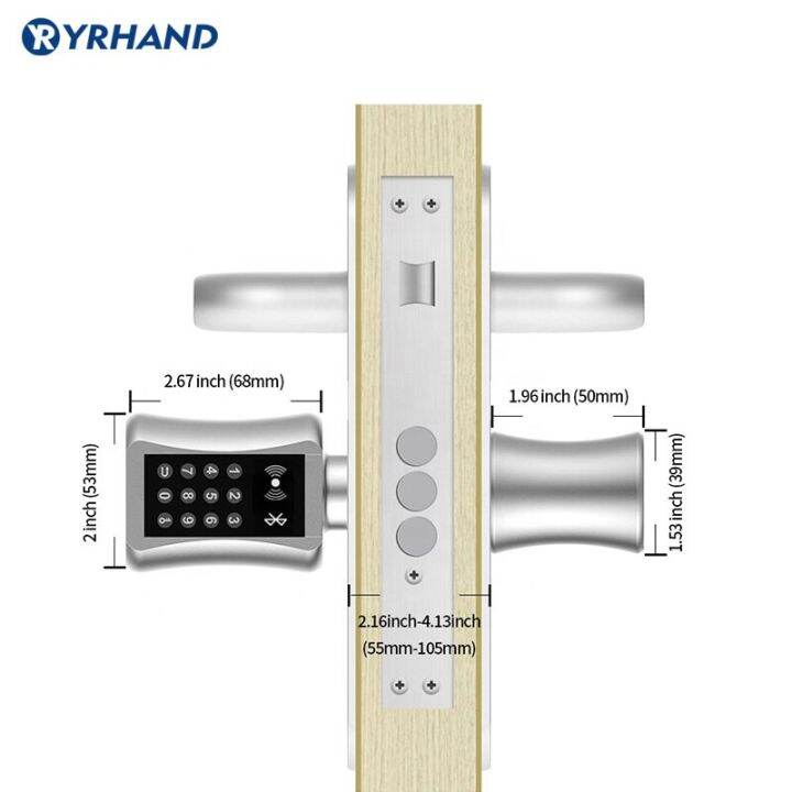 บลูทูธล็อกกระบอกสูบบัตรล็อกรหัสผ่าน-tt-แผงแป้นดิจิตัลประตูล็อคอัจฉริยะอิเล็กทรอนิกส์ไบโอเมตริกซ์ไม่ต้องใช้กุญแจล็อคบ้าน-airbnb