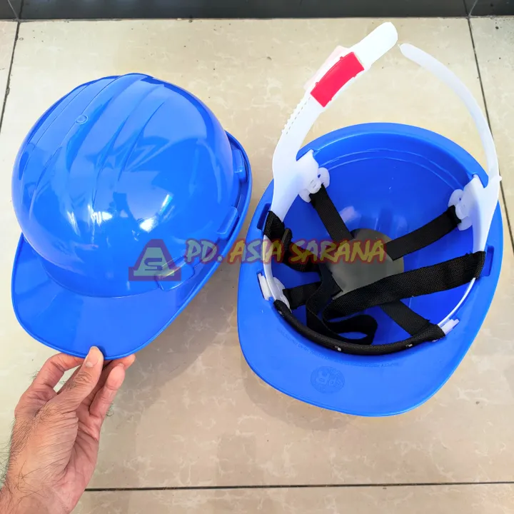 [Biru] Safety Helmet Full Set / Helm Proyek Helem Bangunan Tali Dagu Lazada Indonesia