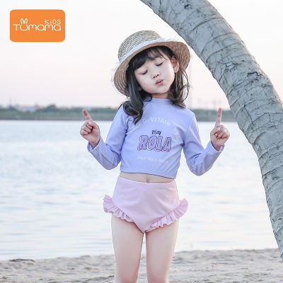 Tumama KIds ins New childrens swimsuit girl Korean version of medium big kids little baby girl split swimsuit