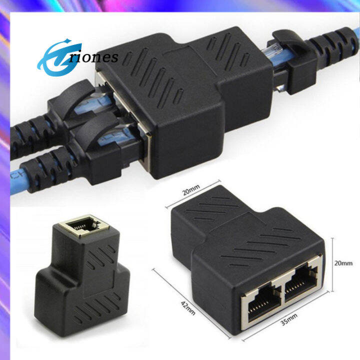 rj45รางช่องยูเอสบี1ถึง2พอร์ตตัวเมียคู่สำหรับแมว5-cat-6สายแลนอะแดปเตอร์ตัวเชื่อมต่อตัวแยกซ็อกเก็ตอีเธอร์เน็ต