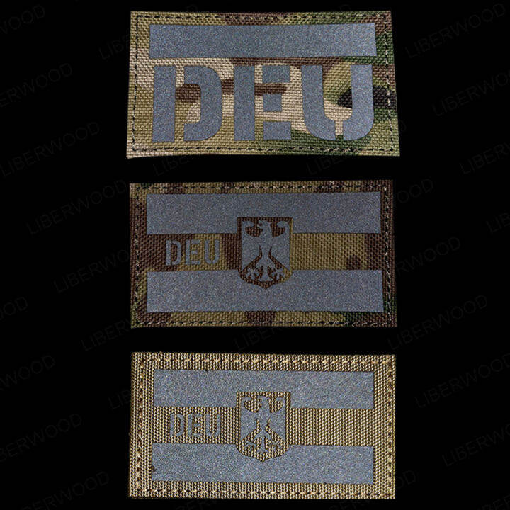 liberwood-เยอรมนี-eagle-สะท้อนแสง-deu-อินฟราเรด-ir-patch-deutschland-เยอรมันทหาร-multicam-ยุทธวิธี-badge-เสื้อผ้า-applique