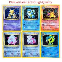 Pokemon 1996 ชุดฐาน Charizard ของเล่นงานอดิเรกงานอดิเรกของสะสมคอลเลกชันเกมอะนิเมะ Cards-tn9