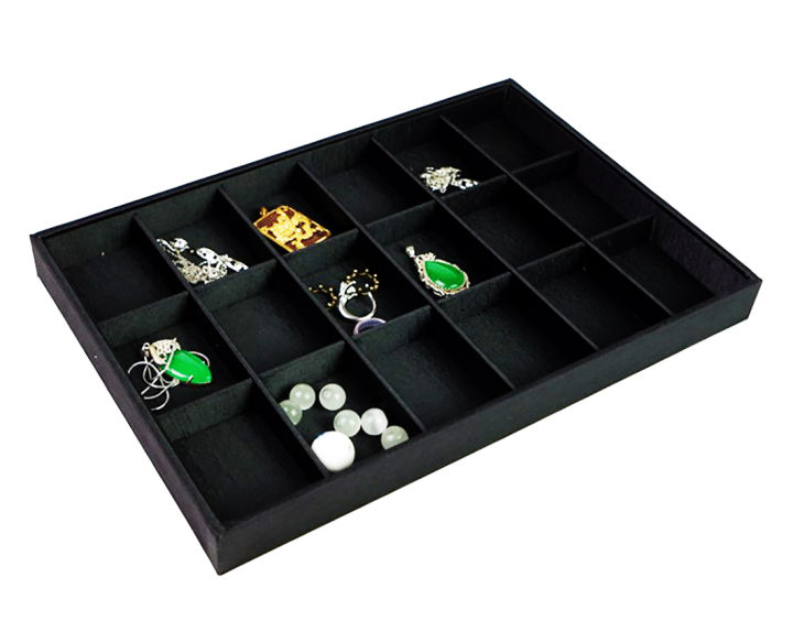 12-grid-tray-brushed-cloth-tray-bracelet-display-panel-black-silk-jewelry-display-panel-ring-display-plate-pendant-display-panel