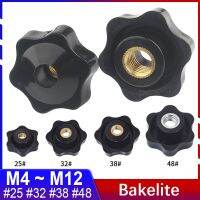 Bakelite หัวลูกบิดมือจับน๊อตเจาะรู/รูบอดบ๊วยนอตแบบมีที่จับดาวจับพลาสติก M4M5M6M8M12M14M16ทนความร้อน