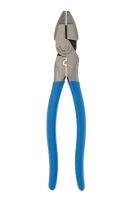 Channellock - 369CRFT 9.5-INCH CODE BLUE® XLT™ ROUND NOSE LINEMENS PLIERS WITH FISHTAPE PULLER, Linemen Plier, Hi-Leverage with Crimper/Cutter and Fish Tape Puller