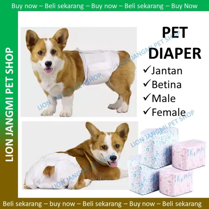 Pet Diaper for dog cat male female - pampers kucing (DONO Replacement ...