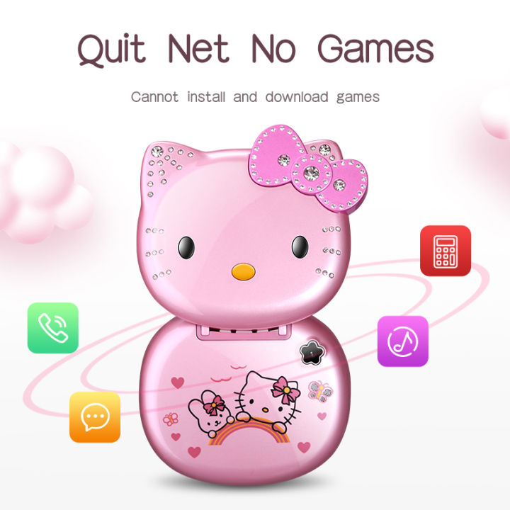 cute-mini-girl-mobile-phone-quad-band-flip-cartoon-unlocked-kids-children-dual-sim-cellphone-with-gift-cat-head-bag-lanyard