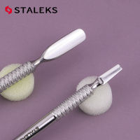 STALEKS PE-30-5 Stainless Steel Nail Cuticle Spoon Pusher Conical Flat Head Dead Skin Remove Push Pedicure Nail Art Tool