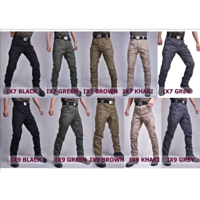 ix7 multi pocket Military Tactical Cargo working pants seluar kerja askar lelaki Water Repellent Army Trousers