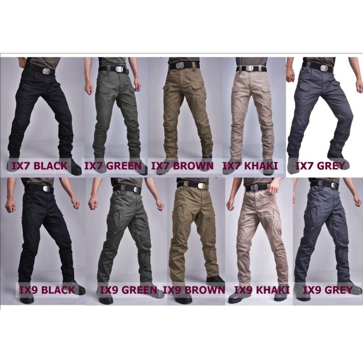 ix7-multi-pocket-military-tactical-cargo-working-pants-seluar-kerja-askar-lelaki-water-repellent-army-trousers