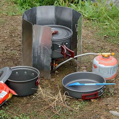 Naturehike Ultralight Outdoor Foldable Wind Shield Camping Stoves Windshield Foldable Gas Cookers Wind Deflectors Stove 8