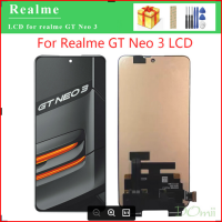 จอ AMOLED Lcd ของแท้6.7นิ้วสำหรับ Realme GT Neo 3 RMX3562เครื่องอ่านพิกัดแผงหน้าจอสัมผัสสำหรับ Neo3 Realme GT