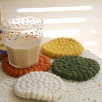 【CW】 10cm Round Cup Coaster Wool Felt Trivet Table Resistant Tea-coaster