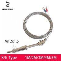 M12 * 1.5การบีบอัดสปริงเทอร์โมคัปเปิลประเภทสายแบบป้องกันการรบกวน E/K เซ็นเซอร์อุณหภูมิสำหรับตัวควบคุมอุณหภูมิ1/2/3/4/5M