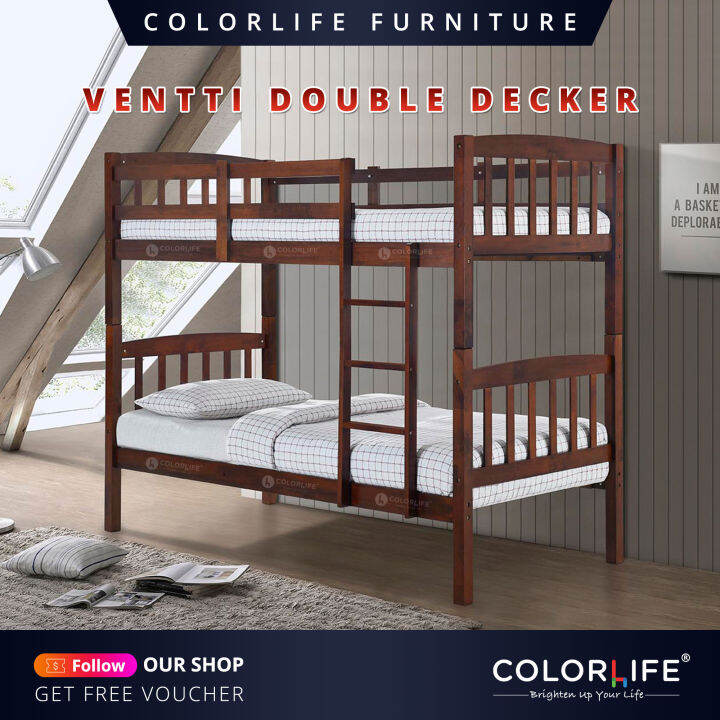 Color Life Ventti Double Decker / Strong Solid Wood / Splitable Bed / 1