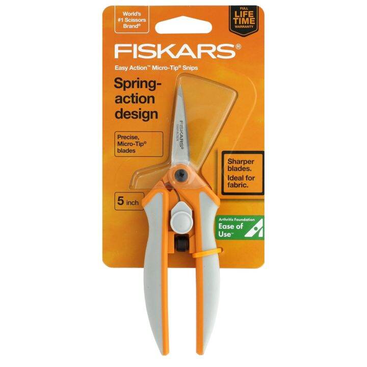 FISKARS USA Razor Edge Micro Tip Easy Action Softgrip Scissors Snips