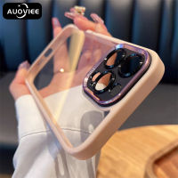 AUOVIEE กล้องโลหะหรูหราเกราะกันกระแทกเคสโทรศัพท์สำหรับ iPhone 11 12 13 14 Pro Max 14 Plus 11 13ฝาแข็งซิลิโคนป้องกัน Capa