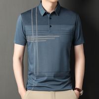 【CC】卐⊙  Korea Fashion Striped Pockets Polo Shirts 2023 Short Sleeve Luxury Lapel T-shirts Classic Men Clothing Camisa