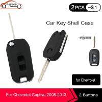 Keyecu ปลอกหุ้มรีโมทปุ่มควบคุมพับได้แบบพับได้ปุ่มกด2ปุ่มสำหรับ Chevrolet Captiva 2008-