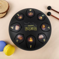 Halloween Ethereal 6 Inch Steel Tongue Drum 8 Tones Hand Pan Drum Tank Hang Drum With Drumsticks Percussion Instruments