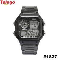 {Miracle Watch Store} Telego 1827สแตนเลสสตีลผู้ชายนาฬิกาข้อมือดิจิตอลกีฬานาฬิกากันน้ำ