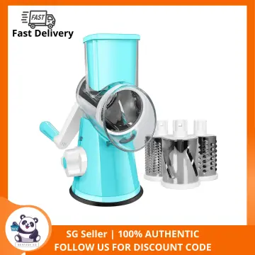 1pc, Cheese Grater, Rotary Cheese Grater For Kitchen, Kitchen Grater,  Vegetable Slicer With 3 Interchangeable Blades, Fruit Cutter, Cheese  Shredder Fo