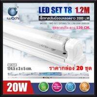 IWACHI (ราคากล่อง 20ชุด) เซ็ทหลอด LED 20W ( ขาสปริง ) มีมอก. ยาว 1.2M แสงขาว Daylight หลอดแอลอีดี หลอด LED หลอดยาว หลอดนีออน ชุดเซ็ท  IWC-SET-SPRING-T8-1.2M-20W-2000LM