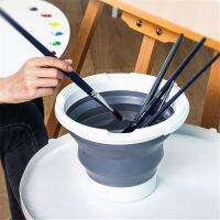 【CW】✧☒  2.7 L Folding Washing Gray Painting Buckets Pens Round Paint Cups Kids Holder